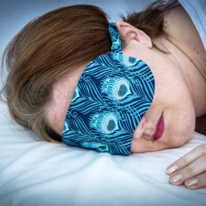 eye mask on sleeping model